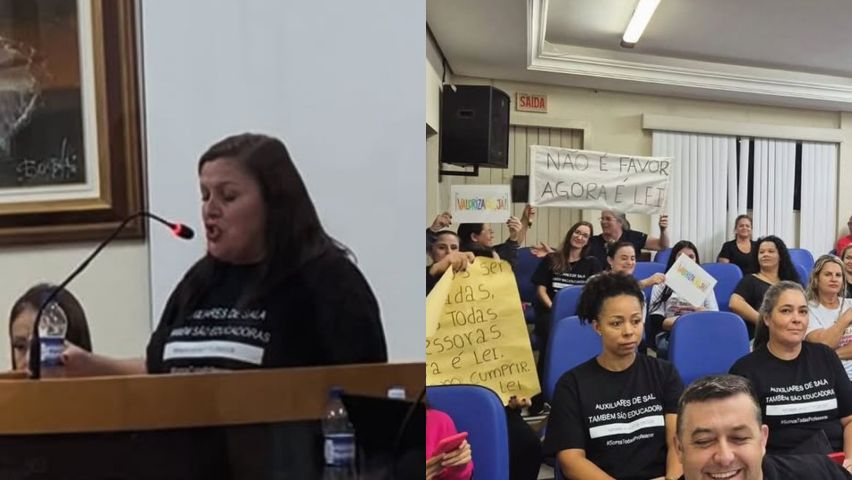 Com abaixo-assinado, auxiliares de sala cobram direitos na Câmara de Capivari de Baixo