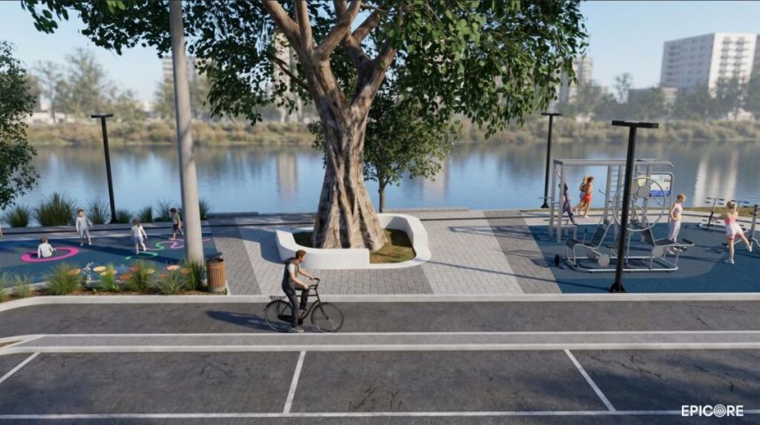 Nova Beira Rio: projeto transforma Praça Palestina em área de lazer e contemplação às margens do rio