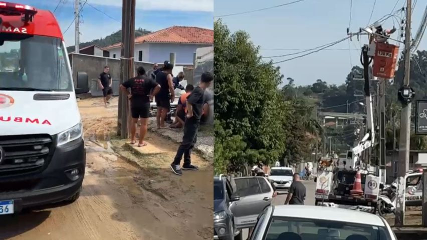 Corte de energia em Capivari de Baixo deixa dezenas sem luz; morador passa mal