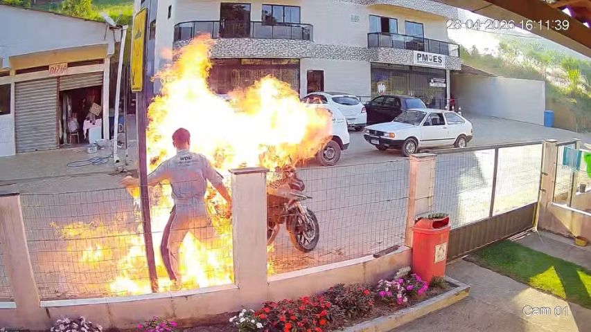 VÍDEO: Morre mulher queimada pelo próprio filho após ele colocar fogo em moto