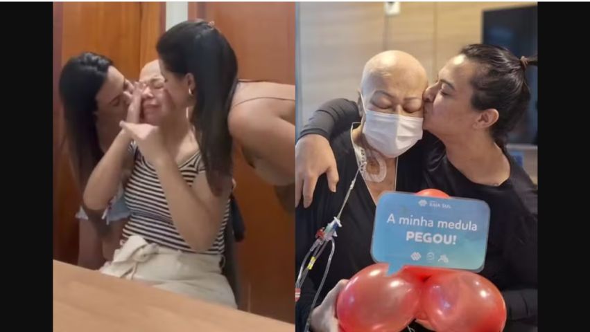 Filha doa medula para salvar a vida de mãe com leucemia após diagnóstico em SC: ‘Devolveu a minha vida’