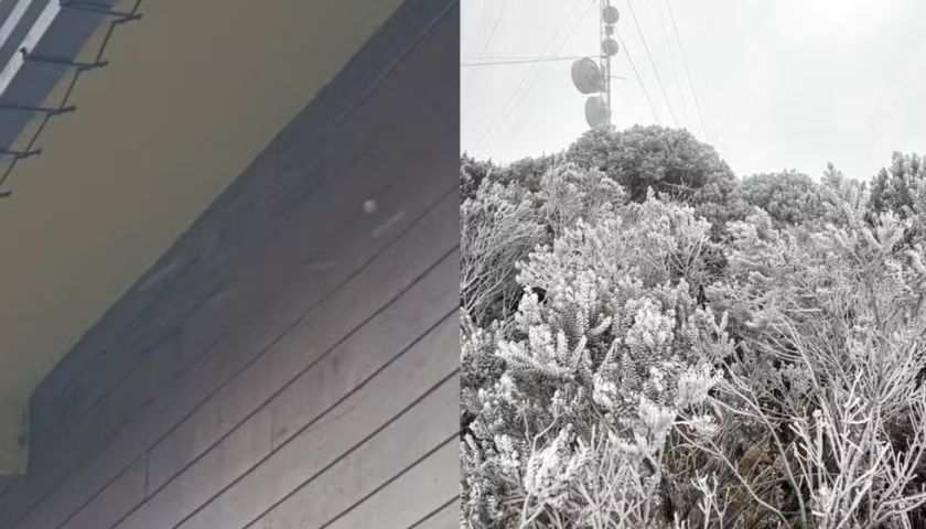 Serra de SC registra primeira neve de 2026; VÍDEO