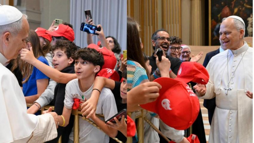 (VÍDEO) Papa Leão XIV faz o 'six seven' e diverte adolescentes