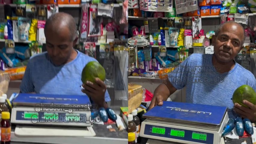 (VÍDEO) Abacate de 'dois quilos' vira motivo de risada em mercadinho após erro em balança