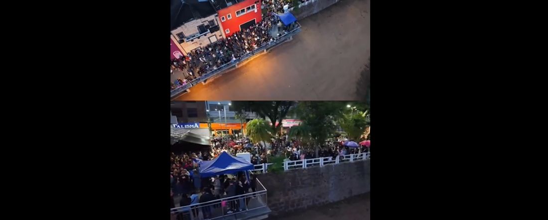 (Vídeo) Milhares se reúnem em oração no deck de Tubarão neste sábado, 30