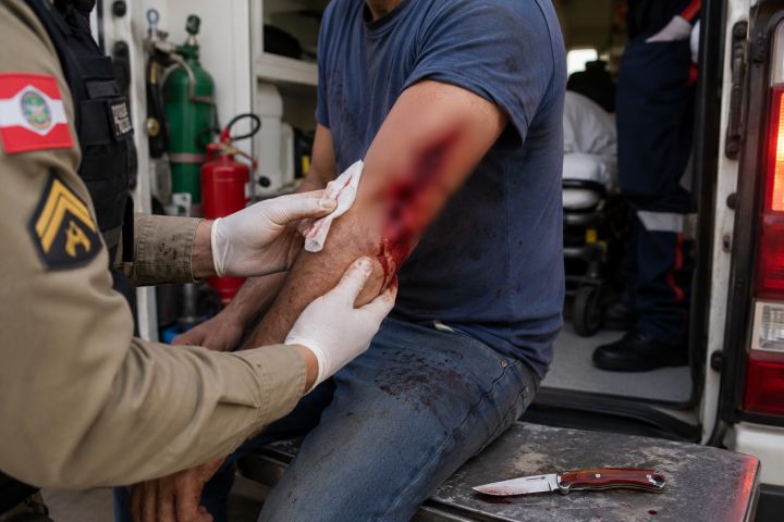 Golpe de canivete no braço provoca choque hemorrágico e leva homem às pressas para cirurgia em Treze de Maio