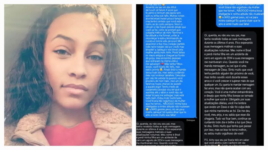 Emocionante! Filha envia mensagens para o celular do pai falecido durante 4 anos, até que um dia ela recebe uma resposta