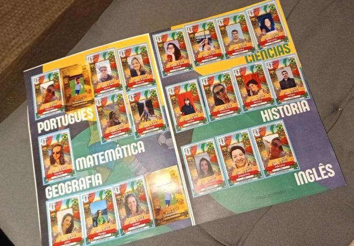 (Vídeo) Álbum de figurinhas com professores e funcionários vira sucesso em escola de Garopaba