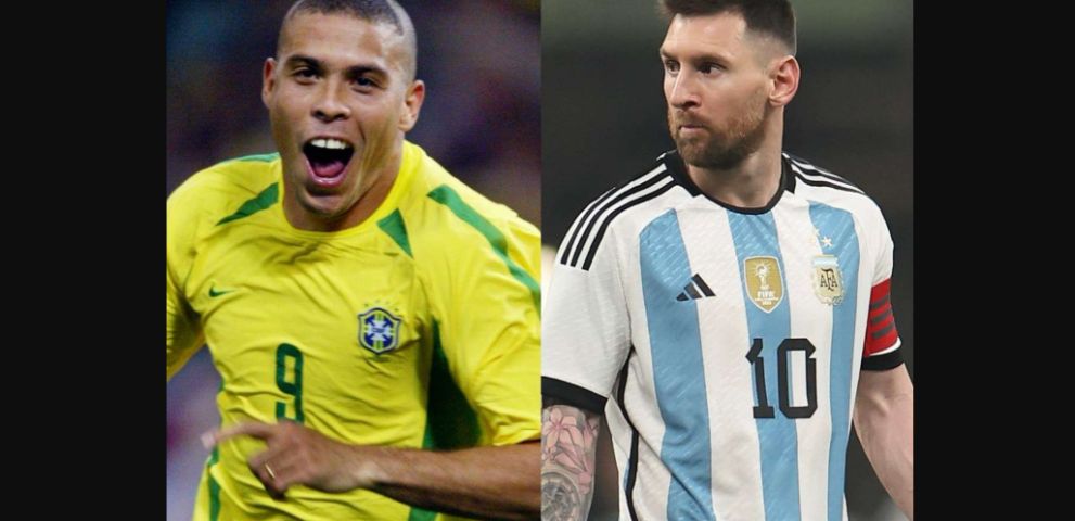 (Vídeo) Após recorde nas Copas, Messi exalta Ronaldo Fenômeno: 'Um dos maiores'