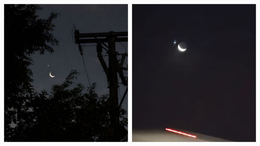 Rara conjunção astronômica mostra Vênus e Lua alinhados no céu