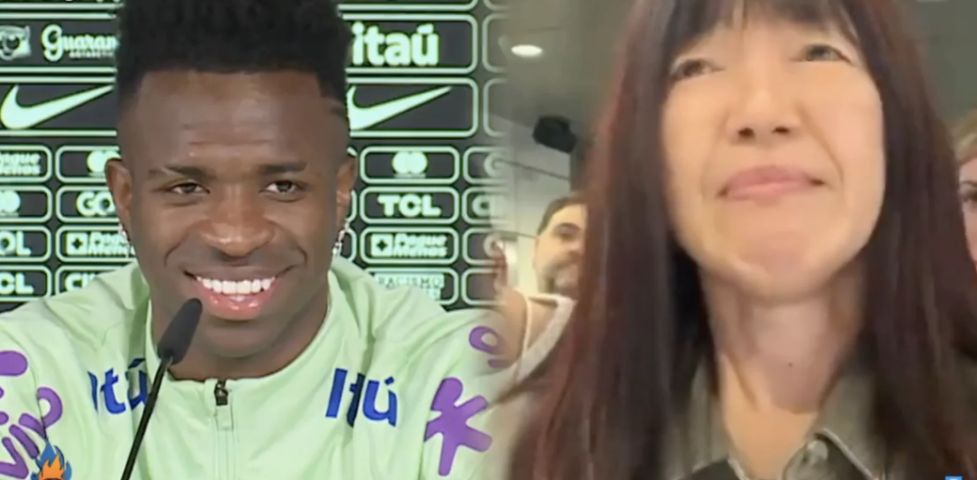 Jornalista japonesa se emociona ao entrevistar Vinícius Jr. e fala sobre racismo no futebol; vídeo