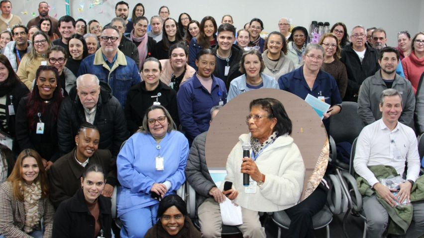 Com 51 anos de trabalho no HNSC, Terezinha Cachoeira é destaque em homenagem do HNSC