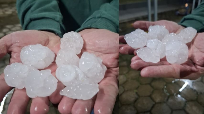 VÍDEO: Temporal com queda intensa de granizo é registrado em Jaraguá do Sul na noite desta terça (30)
