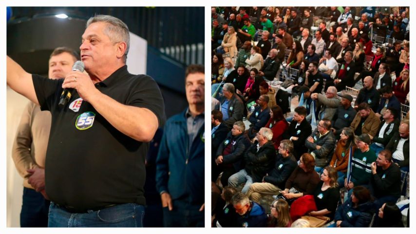 ”Seremos um governo que pense menos em partido e mais na população”, destaca João Rodrigues em evento para 2 mil pessoas em Criciúma