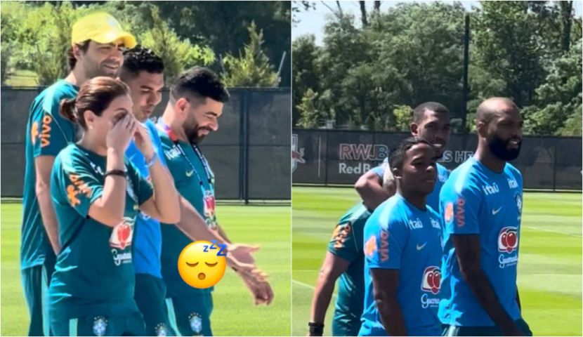 HC na Copa: Seleção Brasileira chega ao treino sonolenta e distribui 'bom dia' à imprensa
