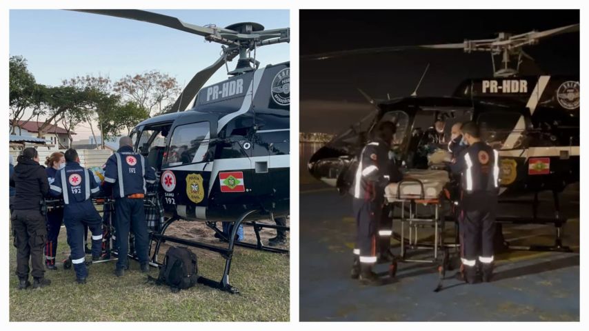 Adolescente com traumatismo craniano grave é transferido de helicóptero para Florianópolis após ser atropelado no Sul de SC