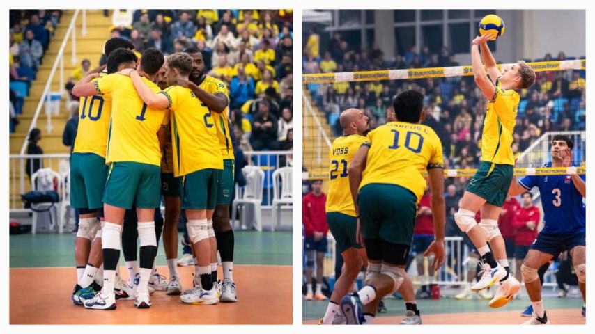 Em amistoso disputado em Tubarão, a Seleção Brasileira de Vôlei vence o Chile por 3 sets a 0