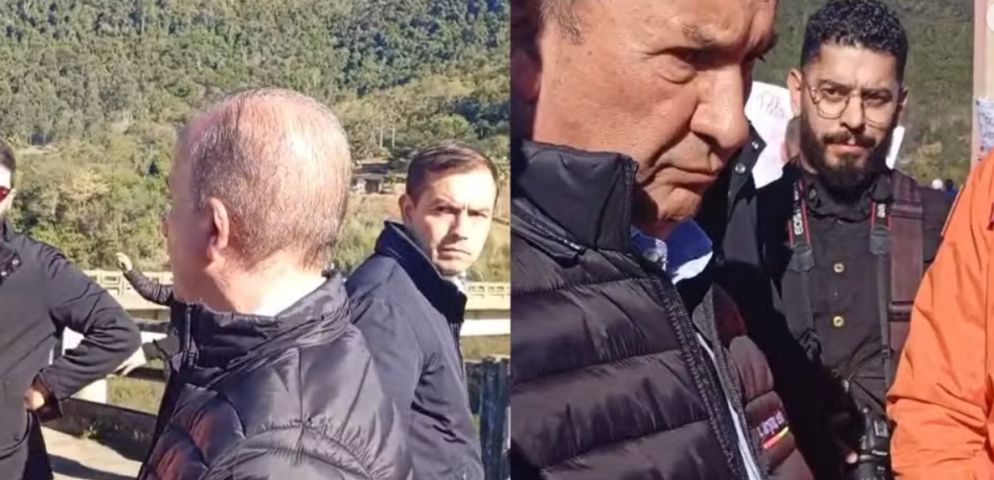 (Vídeo) Governador de SC discute com indígenas e manifestantes em barragem com impasse histórico