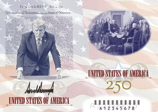 Novo modelo de passaporte comemorativo dos EUA é divulgado com imagem de Trump