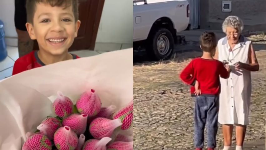 Menino pega uma flor do buquê da mãe todo sábado; e o motivo derrete corações