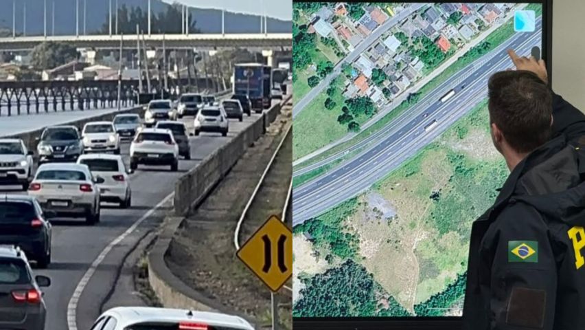 Interdição da Ponte Anita Garibaldi causa filas de até 15 km e terá mudança no desvio da BR-101