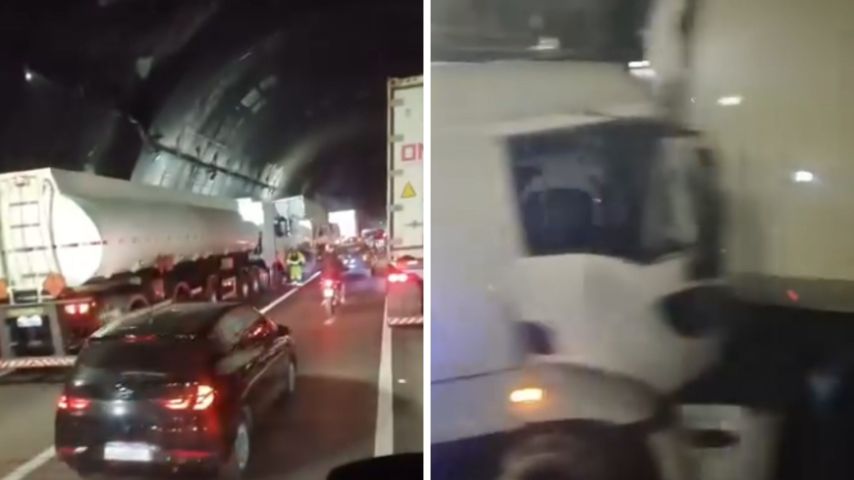 Engavetamento no túnel do Morro do Boi causa 12 km de congestionamento na BR-101