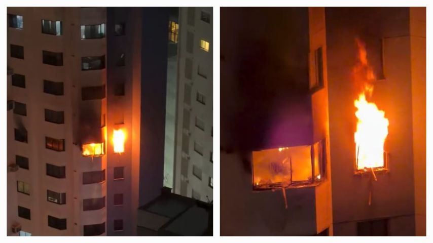 Incêndio atinge apartamento no centro de Balneário Camboriú e mobiliza Corpo de Bombeiros