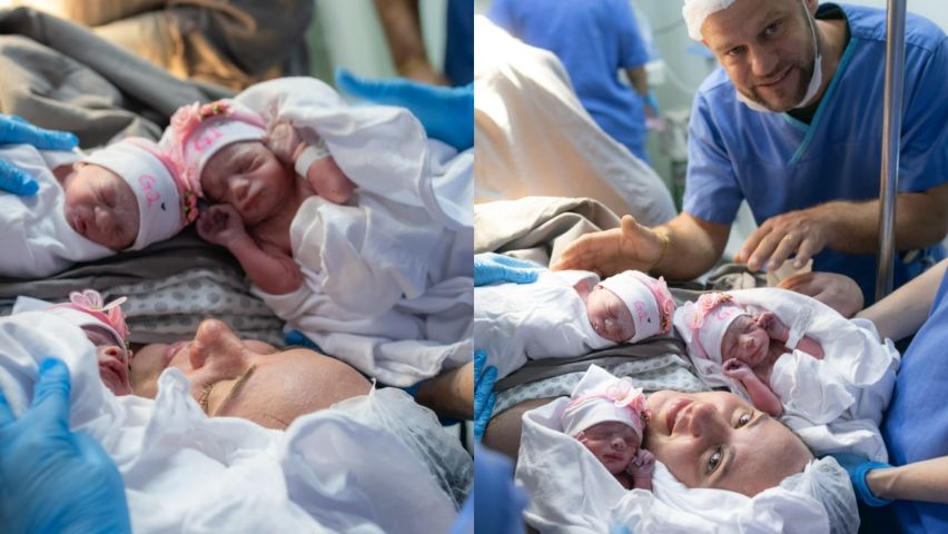 Trigêmeas nascem em parto humanizado no Hospital Nossa Senhora da Conceição