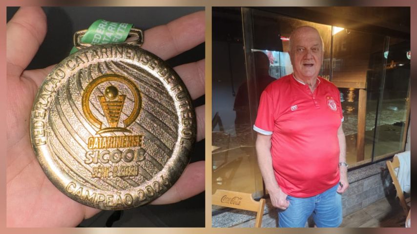 Em gesto emocionante, Hercílio Luz entrega medalha de campeão estadual ao ex-prefeito Olavio Falchetti