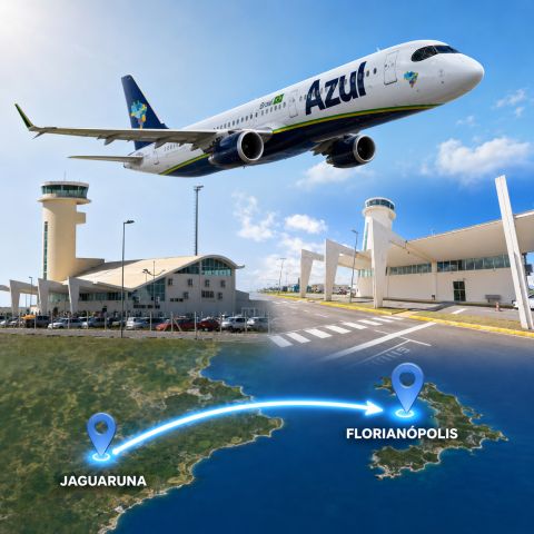 Jaguaruna terá voo direto para Florianópolis a partir de R$ 315