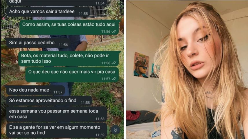 ‘Não deu nada mãe’: prints revelam que namorado se passou por jovem de 19 anos após matá-la com um ‘mata-leão’