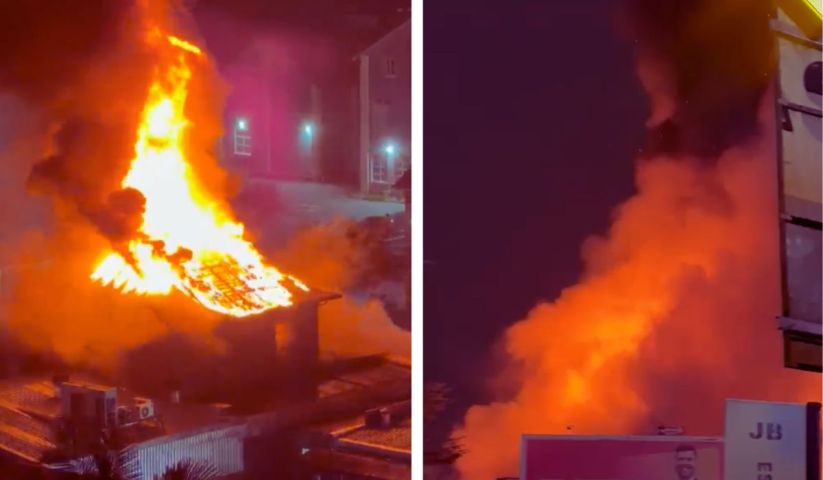 Espaço para eventos é destruído por um incêndio em Joinville
