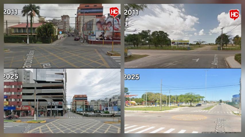 HC Notícias faz um antes e depois de alguns pontos da cidade de Tubarão nos anos de 2011 e 2025