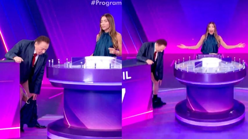 Calça de Raul Gil cai ao vivo no SBT e Patricia Abravanel diz que Silvio Santos puxou