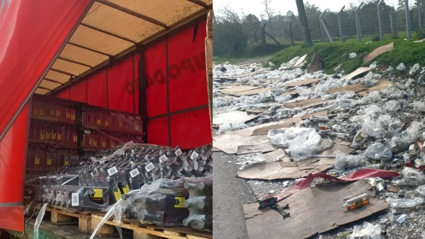 Cerca de 1,8 mil garrafas de whisky são saqueadas após carga cair de caminhão em Içara