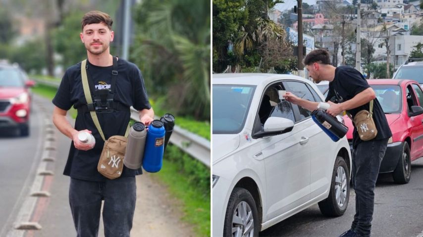 Em SC: Jovem perde R$ 500 mil em apostas, enfrenta depressão e recomeça vendendo café em semáforo