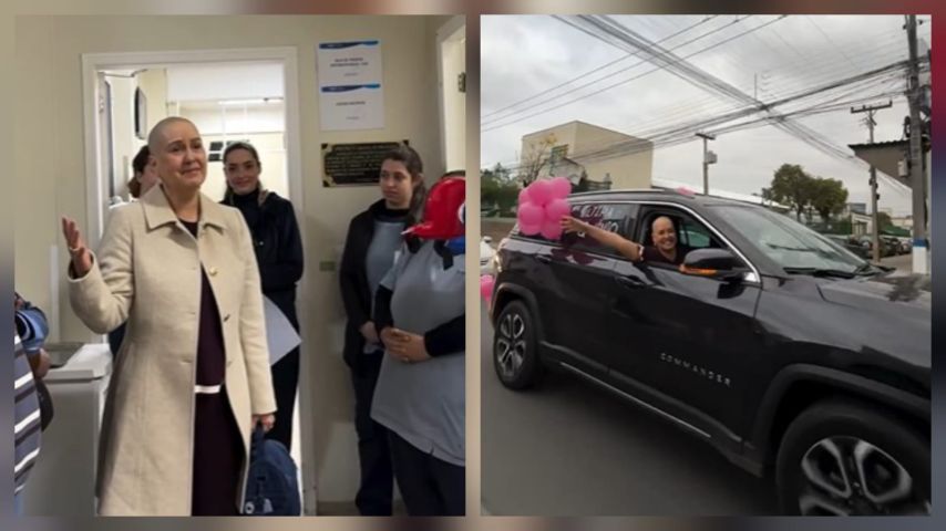 VÍDEO: Moradora de Gravatal celebra última sessão de quimioterapia após vencer o câncer