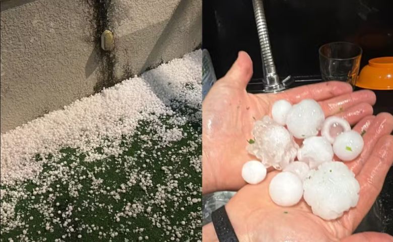 (Vídeo) Chuva de granizo causa estragos em Florianópolis: ‘Pedras do tamanho de bolas de golfe’