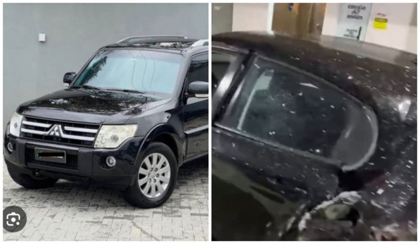 (Vídeo) Motorista procura por Pajero que atingiu carros estacionados e fugiu em Tubarão