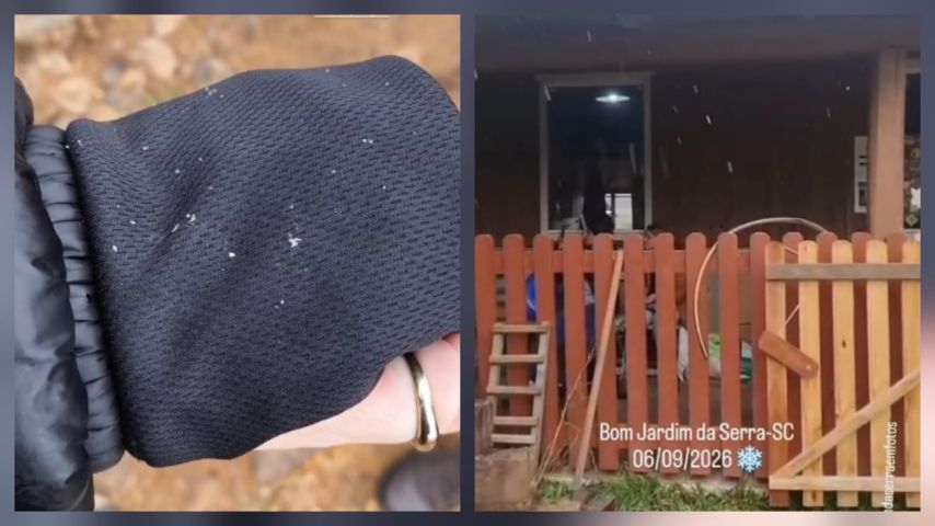 VÍDEO: Bom Jardim da Serra registra neve na tarde deste domingo (06)