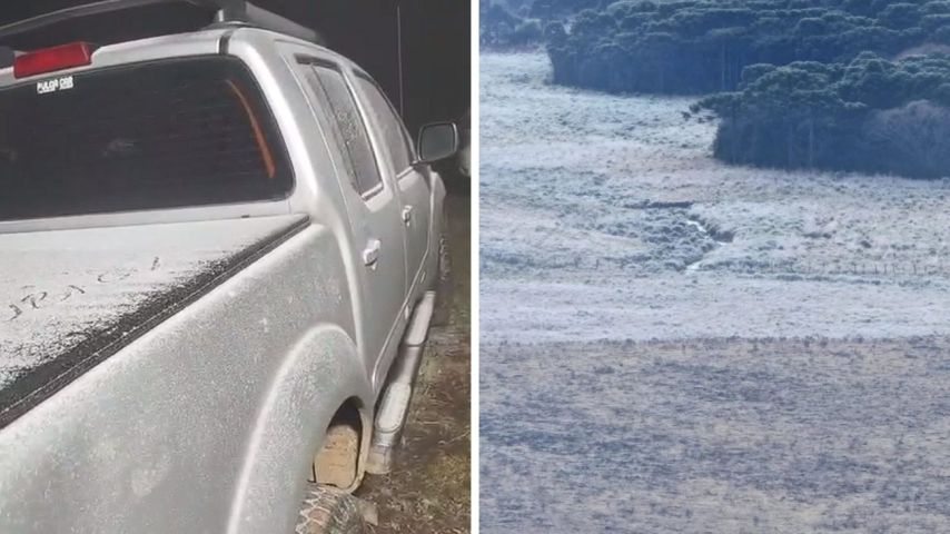 Serra Catarinense amanhece com neve e frio intenso no feriado da independência