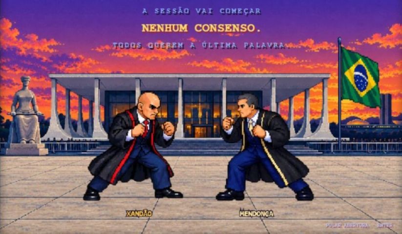 ‘Supremo Tribunal Fighter’ coloca Moraes vs. Mendonça ‘mano a mano’ em game de luta; saiba como jogar