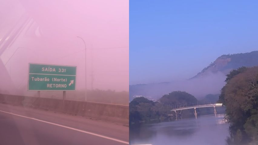 Tubarão amanhece sob forte neblina nesta quinta-feira (17)
