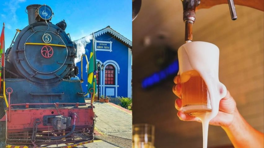 OktoberTrem leva chope à vontade e música a bordo da Maria Fumaça em Tubarão