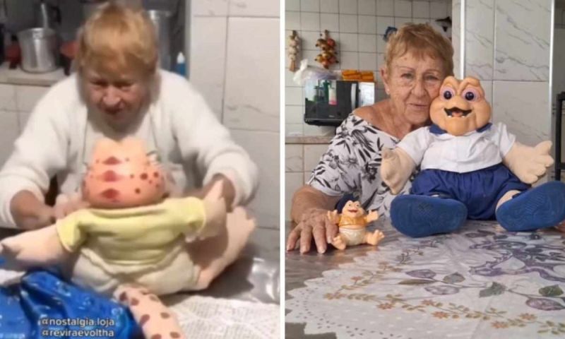 Avó ganha boneco do Baby, da ‘Família Dinossauros’, que sonhava ter desde criança; VÍDEO
