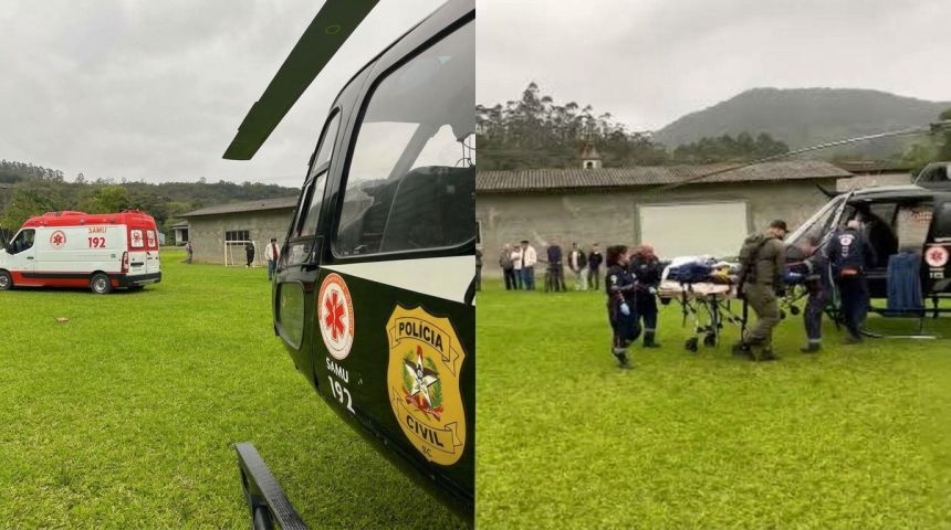 VÍDEO: Homem cai de altura de 7 metros e é resgatado de helicóptero em Treviso
