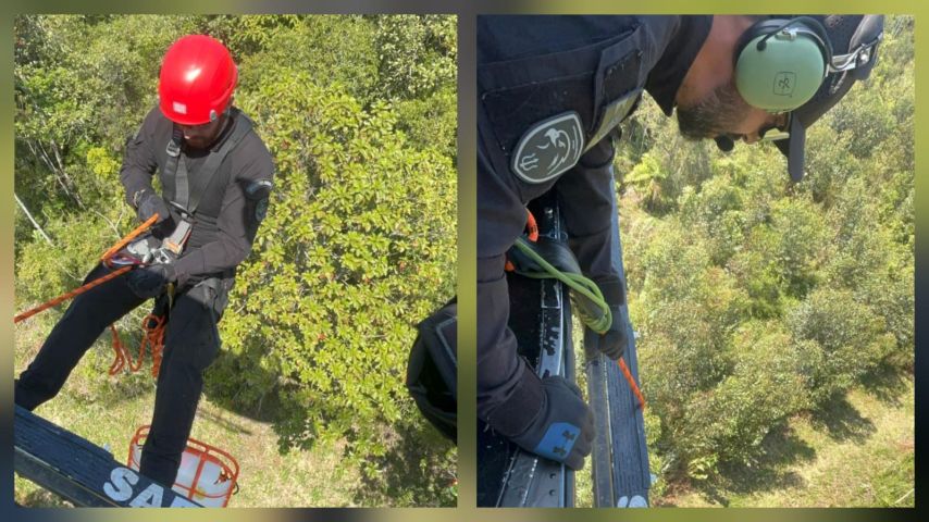 Homem de 22 anos sofre fratura de fêmur após queda durante trilha de moto em Criciúma e é resgatado de helicóptero