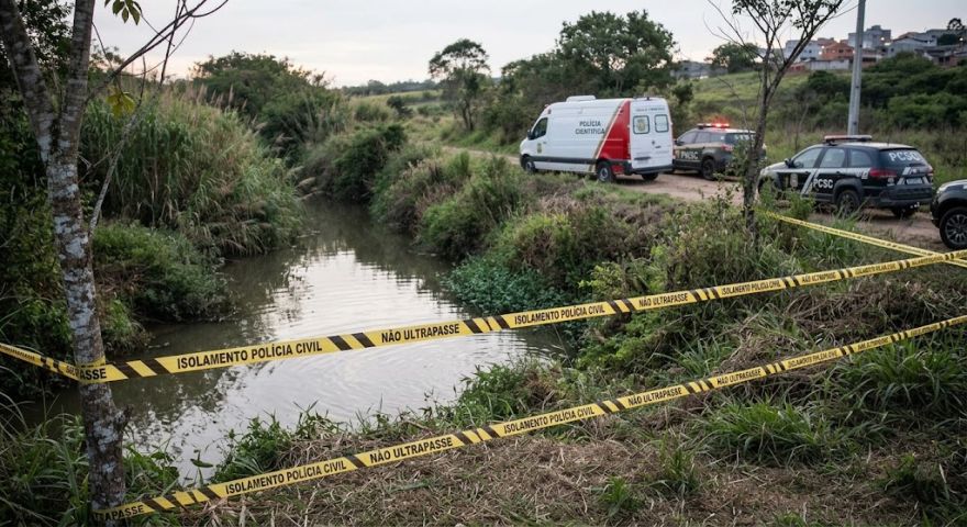 Urgente: mulher é encontrada morta por familiares em córrego na cidade de Sangão