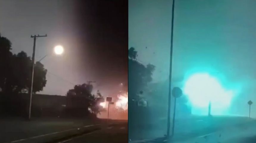 Morador registra chegada de temporal com ventos e descargas elétricas em Paranavaí