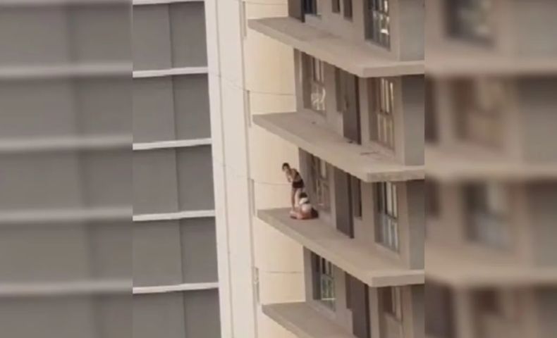 (Vídeo) No país: moradoras saem pela janela do 20º andar após apartamento de luxo pegar fogo